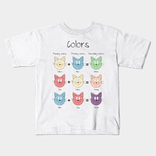 Color theory in cats, primary and secondary colors Kids T-Shirt